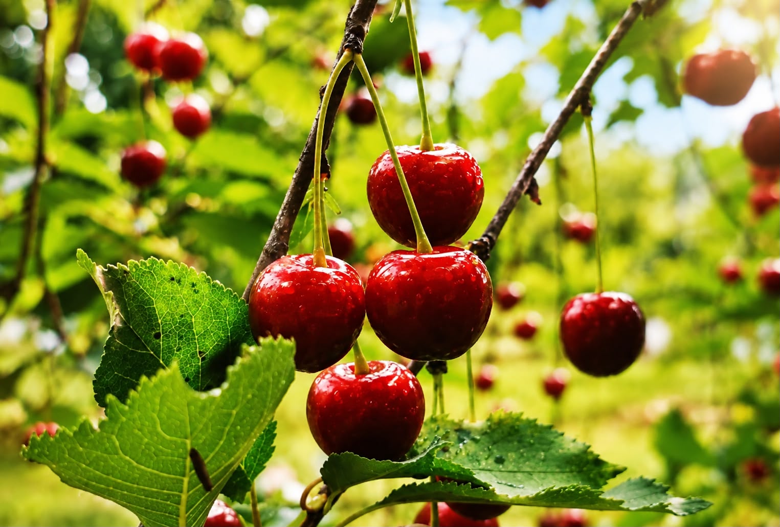 Cerezas de exportación directo del huerto